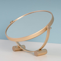 homein plating sand gold desktop makeup mirror rotating double-sided desktop vanity mirror sub-mirror 1 Surface 3-fold magnification