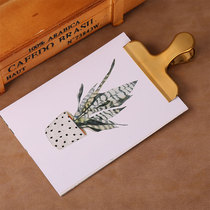 Qiangyao nostalgic retro Nordic Gold folder Stainless steel office stationery bill clip metal