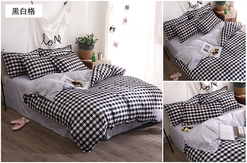 Bộ đồ giường bốn mảnh thiết lập 1.8 m quilt cover 1.5 m phim hoạt hình mùa hè ký túc xá sinh viên giường đơn duy nhất ba mảnh thiết lập 1.2