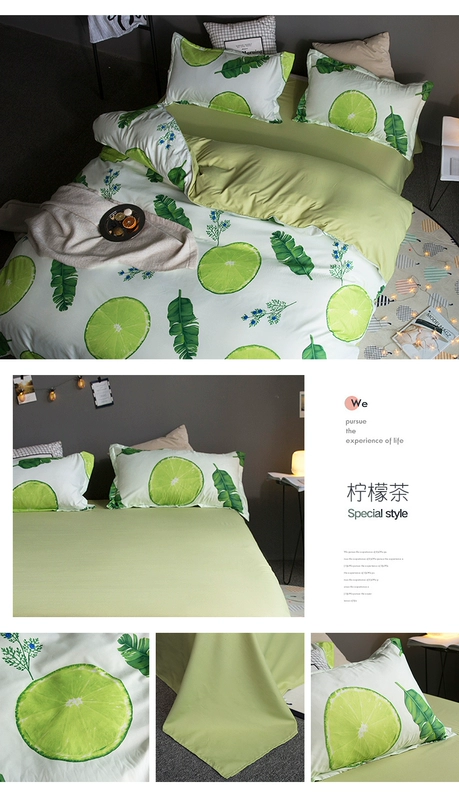 Net red girl bed bed bốn mảnh set 1.8 giường đơn một mảnh quilt sinh viên ký túc xá quilt ba mảnh set 1.5 bộ ga giường cute
