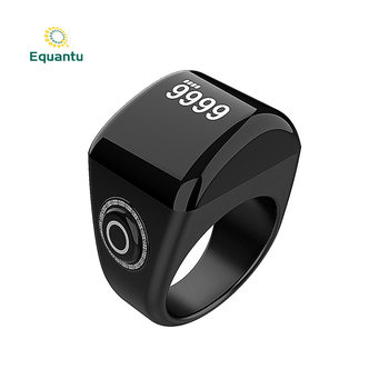 Equantu new smart counting ring time reminder alarm clock ceramic zinc alloy plastic ring counter