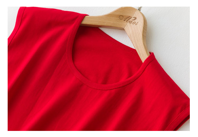 Mua 2 tặng 1 quý bà trung niên, năm nay, áo không tay, bà già, cotton, đỏ, vest cũ, đồ lót áo dây nữ