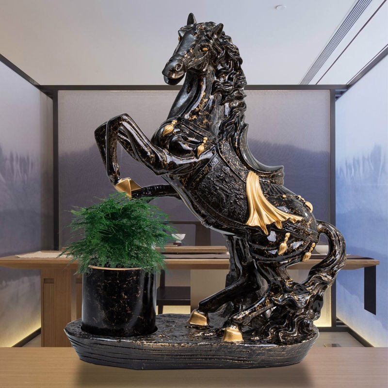 Net Red Modern Home Steed Living Room Large Decoration Creative Flower Pot Lucky Wine Cabinet Opening Gift Office Decoration