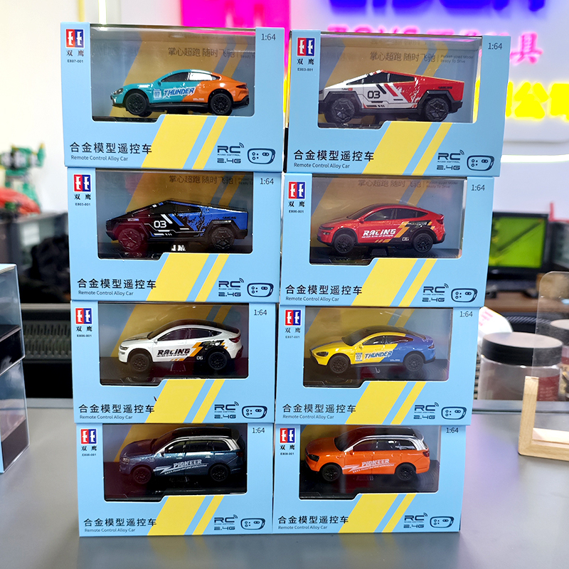 Double Eagle Genuine 1:64 Alloy Model Remote Control Car Xiaomi Tesla Sports Car Rechargeable Mini Toy Car for Boys