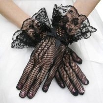 Sexy transparent lace high elastic gloves bride nurse maid police stewardess soft girl sexy lingerie can be matched