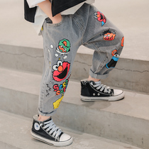 Boys jeans spring and autumn 2021 autumn new children autumn pants boys summer summer thin childrens clothing