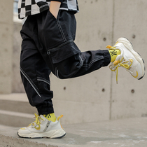 Boys pants spring and autumn models in the big children autumn clothes 2021 new childrens casual overalls tide boys autumn childrens clothing