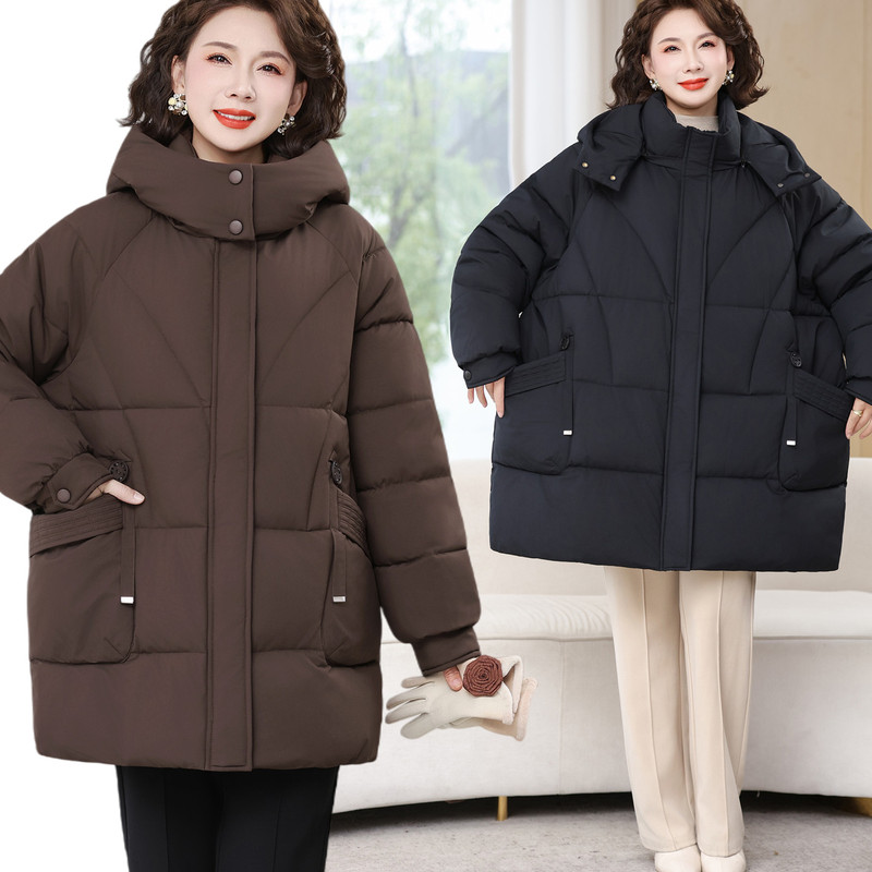 100kg Winter down Cotton Jacket for Middle-Aged and Elderly Women, Mid-Length Cotton Coat for Mothers, Large Size Cotton Clothing, Warm and Stylish Outerwear 100kg Winter down Cotton Jacket for Middle-Aged and Elderly Women, Mid-Length Cotton Coat for Mothers, Large Size Cotton Clothing, Warm and Stylish Outerwear