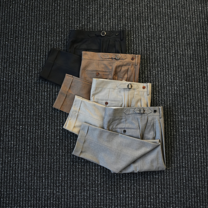 Cssugent Naples Queen Classic Paris Button Slim Straight Trousers Men's Wool Blend Anti-Wrinkle Casual Pants Cssugent Naples Queen Classic Paris Button Slim Straight Trousers Men's Wool Blend Anti-Wrinkle Casual Pants