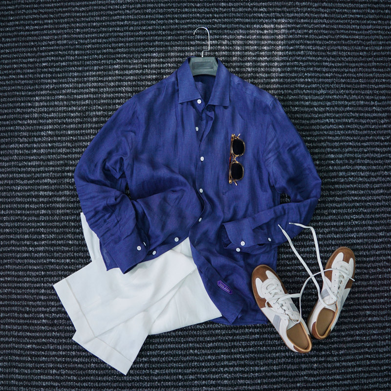Cssugent Early Autumn New Arrival Old Money 100% Linen Gentleman's Elegant Long-Sleeved Shirt Men's Fashionable High-End Shirt Cssugent Early Autumn New Arrival Old Money 100% Linen Gentleman's Elegant Long-Sleeved Shirt Men's Fashionable High-End Shirt