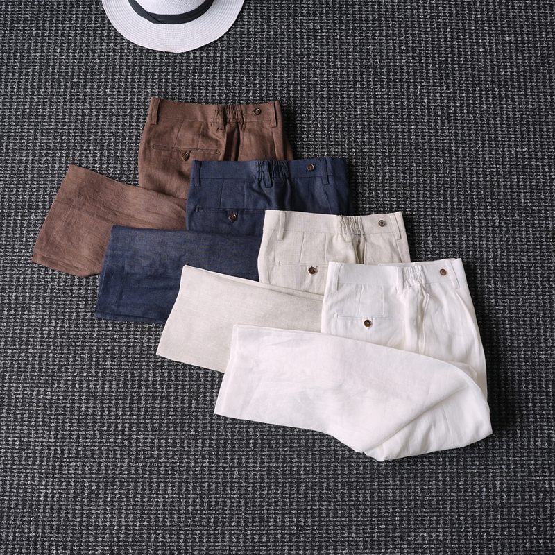 Cssugent Naples Queen 100% Linen Casual Pants for Men, Elastic Waist, Gentleman Old Money Style, Relaxed Fit, Trendy Cssugent Naples Queen 100% Linen Casual Pants for Men, Elastic Waist, Gentleman Old Money Style, Relaxed Fit, Trendy