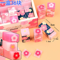 Cute cherry blossom eraser sandwich creative student special cartoon skin jelly color children kindergarten small gift