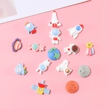 Мультяшный милый космонавт, космический корабль, креативная луна, кремовый чехол для телефона, заколка для волос, «сделай сам»