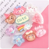 Мультяшный радужный кремовый кролик, ручка, «сделай сам», с медвежатами