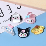 Кристалл прозрачный ухой собаки щенки котенок кремовый резиновый резиновый корпус для мобильного телефона Diy Материал для волос зажима смола аксессуары