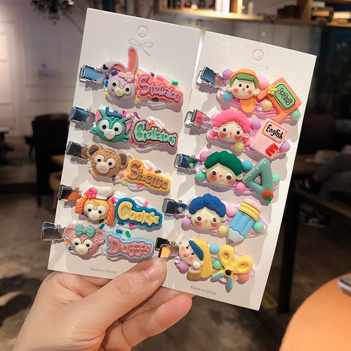 Кремовая заколка для волос, детский мультяшный набор материалов для школьников, милый аксессуар для волос ручной работы, DIY, популярно в интернете