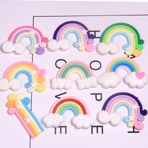 Simulation cream soft pottery rainbow lollipop mobile phone shell diy stickers diamond wedding shoes clothing jewelry accessories