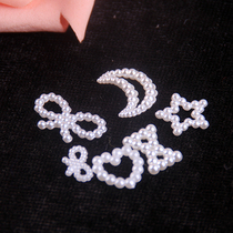 Imitation pearl love five-pointed star bow iphone samsung Xiaomi phone shell paste diamond DIY material bag accessories