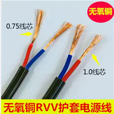 Oxygen-free copper line rvv2 core 0 5x1 0 1 5 2 5 sheathed cable monitoring the power supply line 100 M 200 m