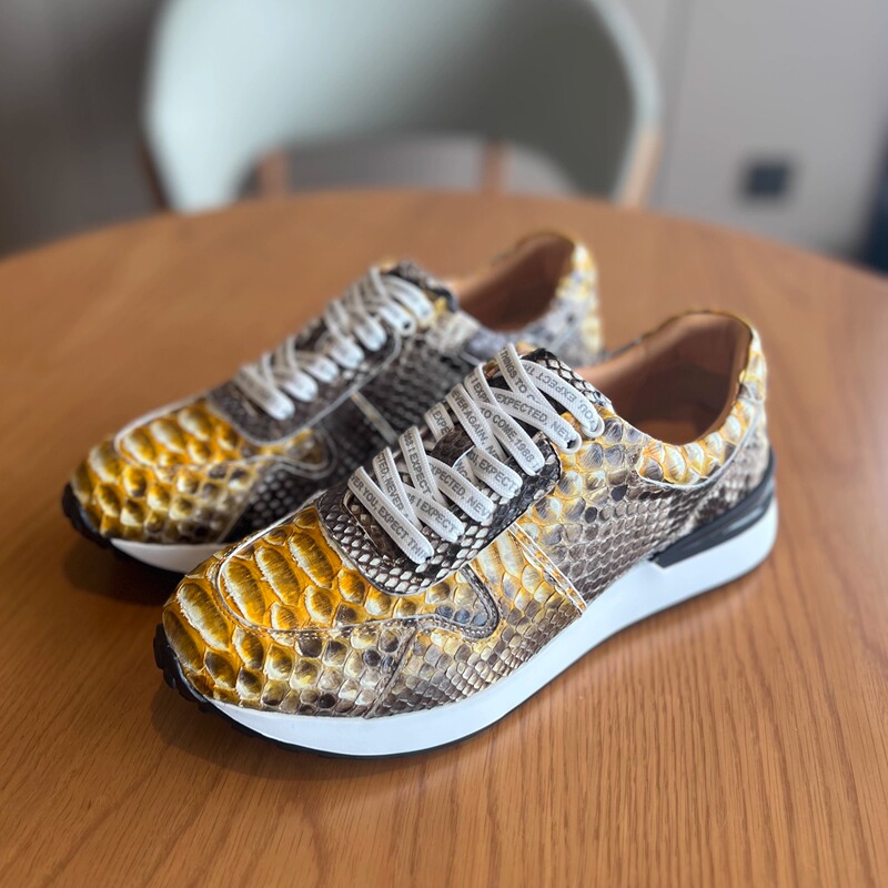 South African Python Skin Men's Shoes, Wide Feet, Ultra-Light XL Sole, Elastic, Hand-Polished Sneakers, Trendy, Stylish Casual Shoes South African Python Skin Men's Shoes, Wide Feet, Ultra-Light XL Sole, Elastic, Hand-Polished Sneakers, Trendy, Stylish Casual Shoes