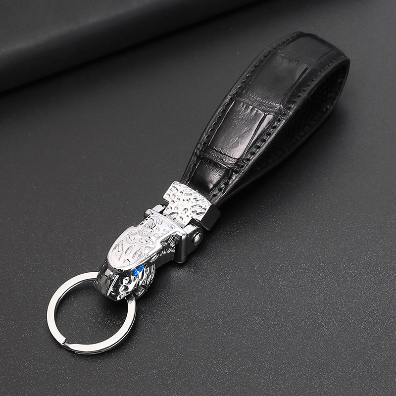 Thai Crocodile Leather Car Keychain Pendant, Universal Genuine Leather Keychain, Couple's Household Keychain, Unisex Thai Crocodile Leather Car Keychain Pendant, Universal Genuine Leather Keychain, Couple's Household Keychain, Unisex