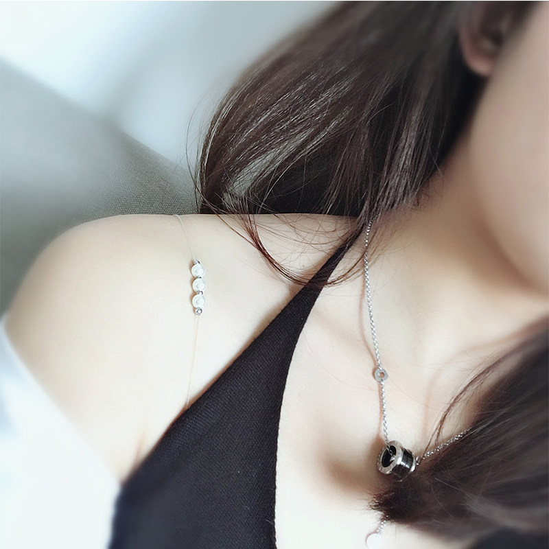 Transparent shoulder strap thin invisible belt Exposed shoulder strap Women's incognito rhinestone pearl underwear with invisible shoulder strap bra versatile