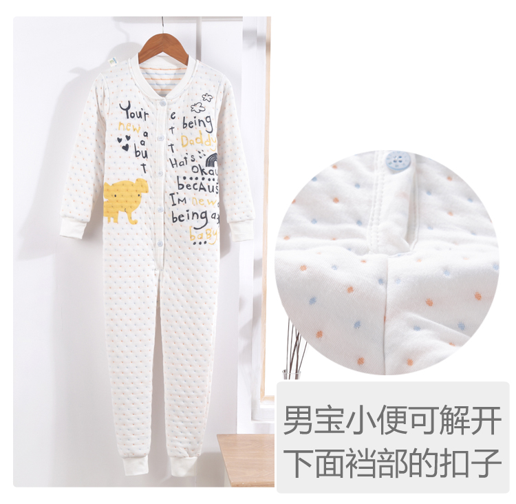 3 tuổi 2-5 mô hình mùa thu và mùa đông 4 bộ đồ trẻ em nữ 6 bé áo liền quần lót lông cho bé