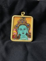 Thermal hand drawn green tara