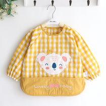 Cute baby checkered child male and female child spring autumn and winter large pocket waterproof hood clothes baby kindergarten rice coat anti-wear