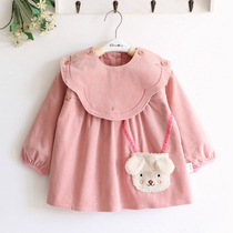 Cat Princess Children girls autumn and winter cotton thick corduroy waterproof cover baby kindergarten rice clothes