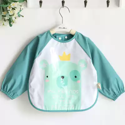 New spring and autumn men and women with half back full body waterproof bib baby coat for eating and eating bibs