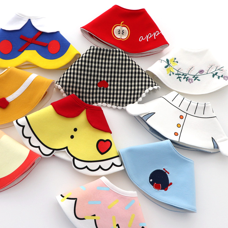 Styling bib baby children cute eating pure cotton surrounding pocket waterproof for dinner bib baby anti-spitting milk spat