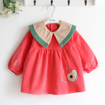 Avocado corduroy girl child baby child waterproof coat girl baby kindergarten anti-dressing 73-130