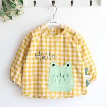 Georges dinosaur Plaid childrens boys and girls Spring and Autumn Winter waterproof cover baby kindergarten dining clothes