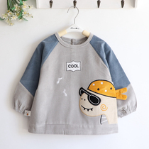 Glasses Tortoise Corduroy Boys and Girls Children Waterproof Coat Anti-dressing Kindergarten Dining Clothes