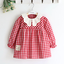 Dream Plaid control Children Baby Girl Girl cotton waterproof cover food and clothing Rice pocket back-to-wear clothes