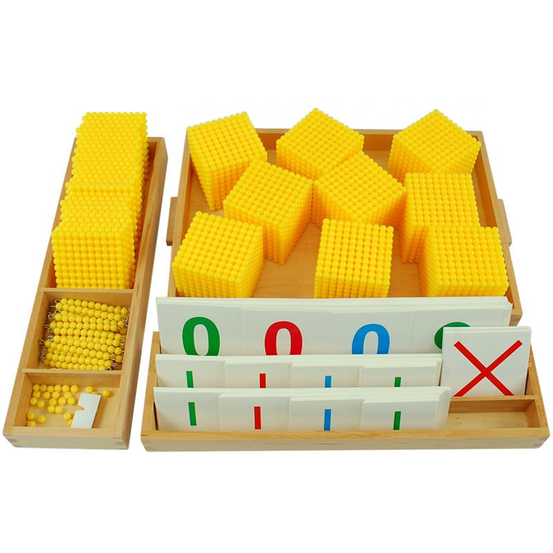 Montessori Math Teaching Aids Kindergarten Early Education Children's Toy Decadal Bank Games Beading 3-6 years old learning