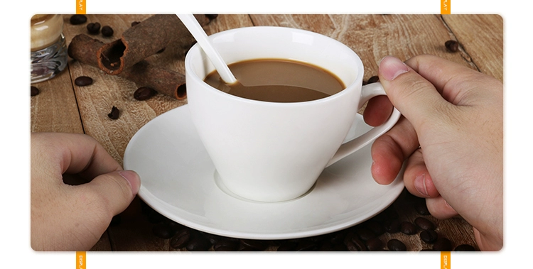 Khách sạn Teacup Cup gốm châu Âu Cup cà phê sứ trắng Nhà hàng phương Tây Cup cà phê Cup Eared Apricot trắng - Cà phê