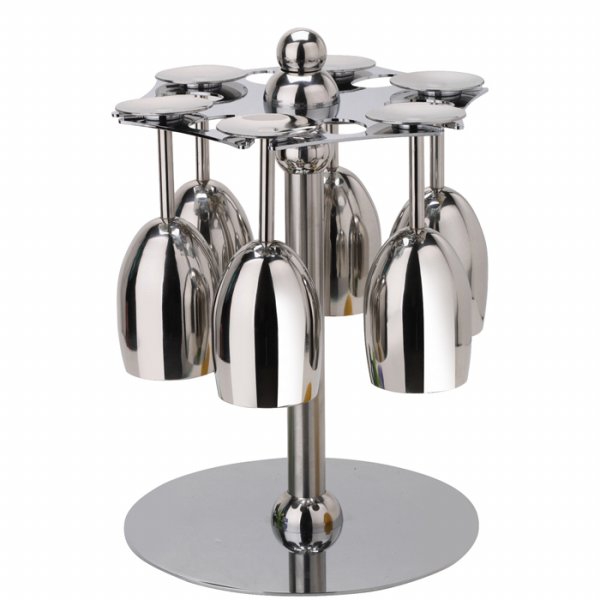 Special price stainless steel red wine glass shelf Creative Wine Cup holder swivel hanging cup rack High foot cup upside down