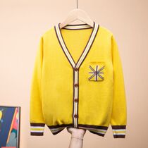Cardiovert Spring Autumn Boy Children Knit Pure Cotton Jacket Wire Jersey Undershirt CUHK Child Thin sweaters