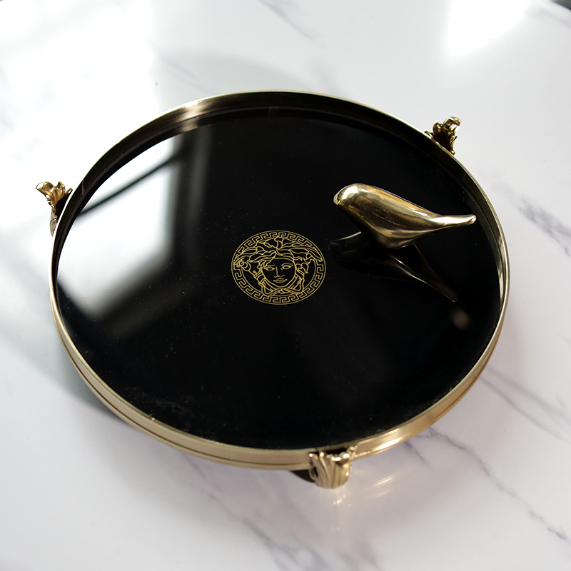 Eurostyle modern light lavish home Ornament-Like room Dining Room Tea Table Containing Decorations Full Copper-Tray Pendulum