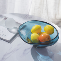 Modern Light Lavish Blue Green Advanced Grey Glazed Fruit Dish-Like Board Room Dining Room Table Decoration Pan Creative Pendulum