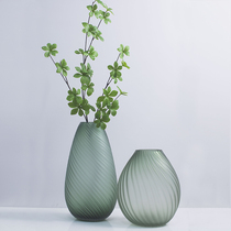 Creative Green Streaming Glass Vases Nordic Light Lavish Style Living Room Table Hotel Folk Juku Fresh Green Floral Ware