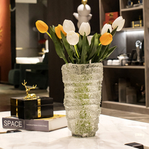 Modern Light Lavish Glazed Transparent Vase Hem Nordic Living Room Tea Table Genguan Soft Adornment Flower Arrangement Glass Floral