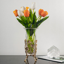 Creative Retro Brass Vase Swing Piece Nordic Home Light Lavish Living Room Table Flower Flower Water Pewter Xuanguan Decoration