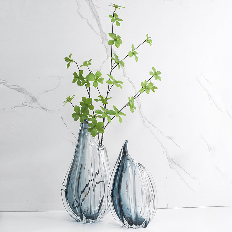 Modern minimalist drying flower flower arrangement glass vase swing piece Nordic Living room light extravagant high-end design Soft decorations floral