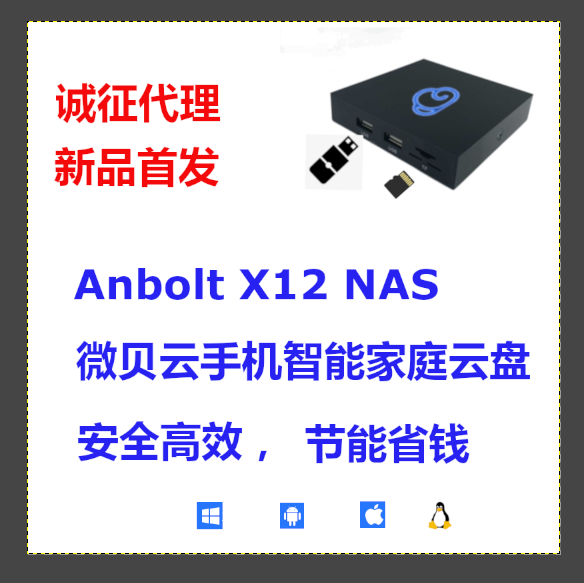 Weibei Cloud Smart home cloud disk Anbolt X12 NAS remote backup system supports Webdav and Samb
