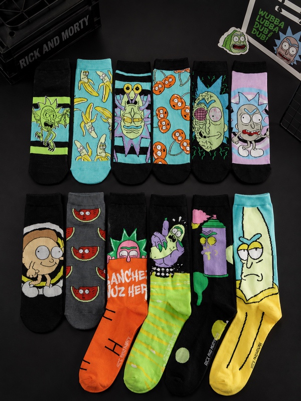 A Box of Socks Rick Morty 12-Day Blind Box Couple Gift Socks 12 Pairs