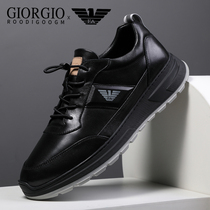 Lideng Armani mens shoes luxury 2022 new spring and autumn leather casual shoes mens leather shoes shoes trend