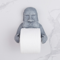 Retro stone paper towel holder roll box toilet creative toilet cartoon wall-mounted paper towel box homestay roll paper tube